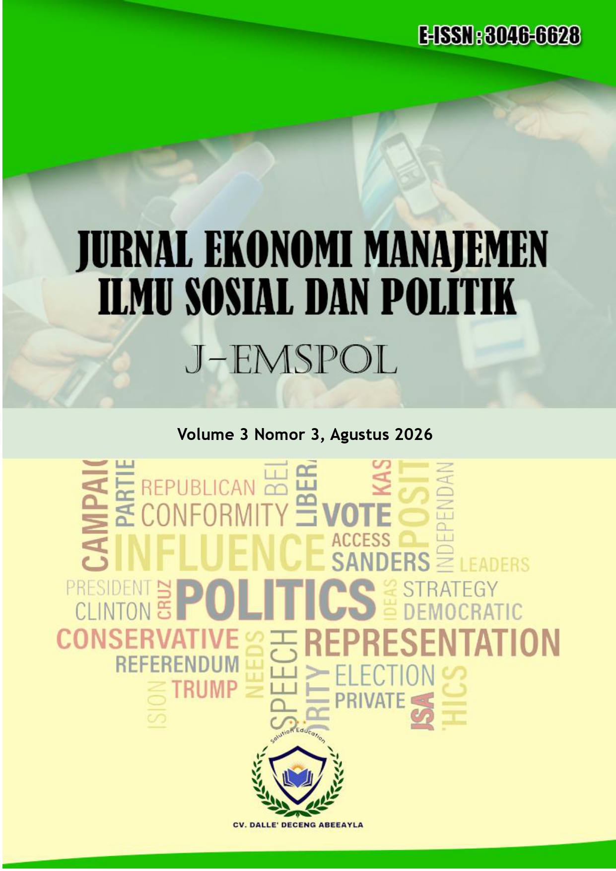 					View Vol. 3 No. 3 (2026): Jurnal Ekonomi, Manajemen, Ilmu Sosial dan Politik
				
